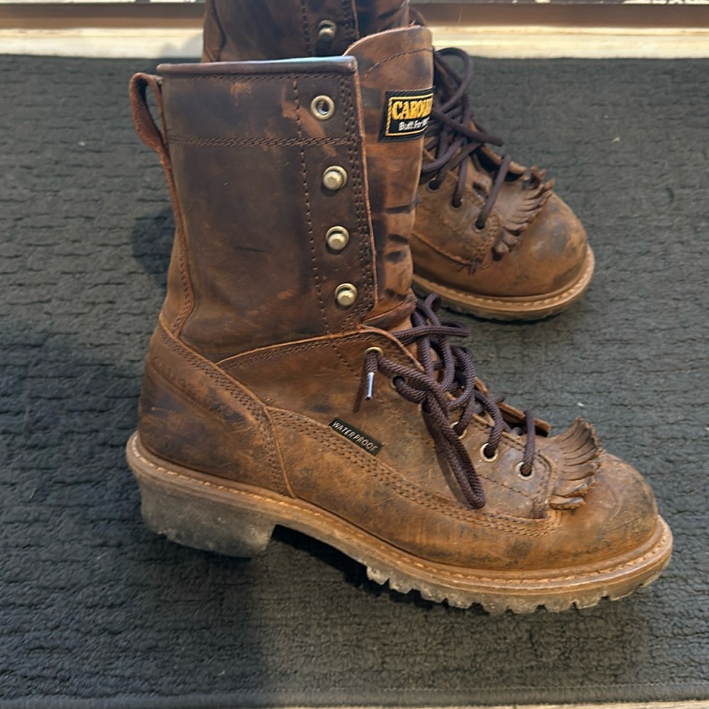 Carolina Men's Brown Leather Work Boots - Rugged Waterproof Construction